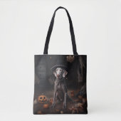 Weimaraner pompoenen Halloween eng Tote Bag (Voorkant)
