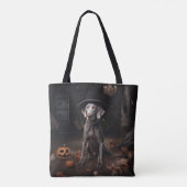 Weimaraner pompoenen Halloween eng Tote Bag (Achterkant)