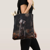 Weimaraner pompoenen Halloween eng Tote Bag (Dichtbij)