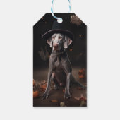 Weimaraner Pompoenen Halloween Griezelen Cadeaulabel (Achterkant)