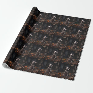 Weimaraner Pompoenen Halloween Griezelen Cadeaupapier
