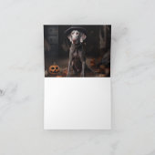 Weimaraner Pompoenen Halloween Griezelen Kaart (Binnen)