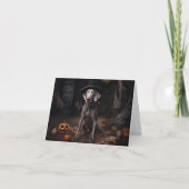 Weimaraner Pompoenen Halloween Griezelen Kaart (Voorkant)