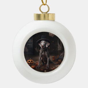 Weimaraner Pompoenen Halloween Griezelen Keramische Bal Ornament