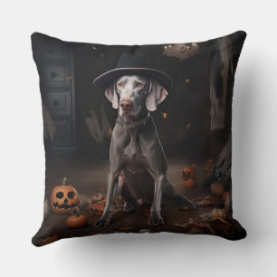 Weimaraner Pompoenen Halloween Griezelen Kussen