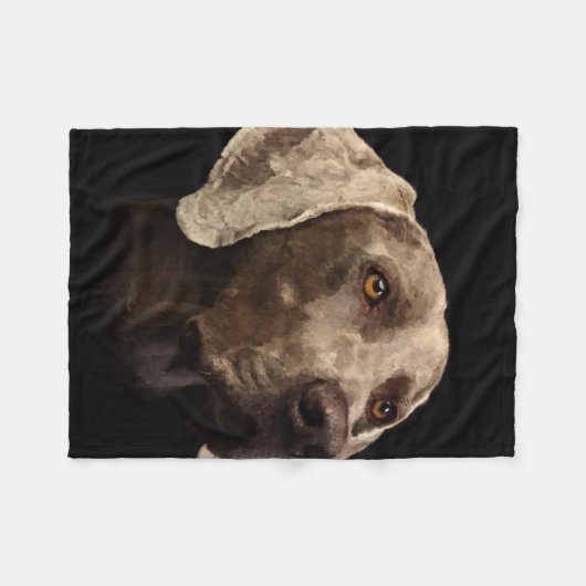 Weimaraner Portrait Fleece Deken (Voorkant (Horizontaal))