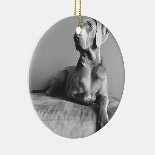 Weimaraner Portrait Keramisch Ornament (Rechts)