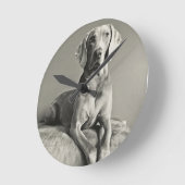 Weimaraner Portrait Ronde Klok (Hoek)
