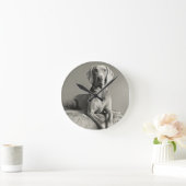 Weimaraner Portrait Ronde Klok (Huis)
