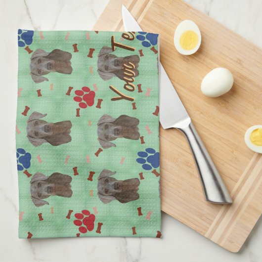 Weimaraner Portrait Theedoek (Quarter Fold)