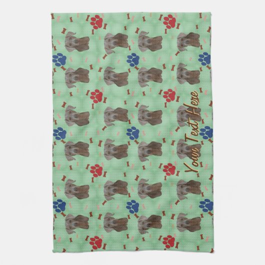 Weimaraner Portrait Theedoek (Verticaal)