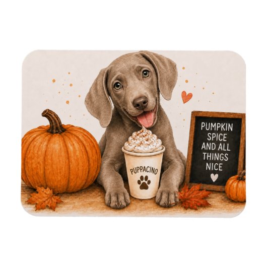Weimaraner Pumpkin Spice Magneet (Horizontaal)