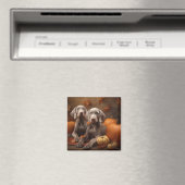 Weimaraner Pup Autumn Delight Pumpkin Magneet (Insitu (Vaatwasser))
