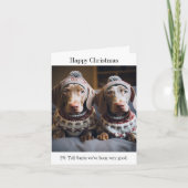 Weimaraner Puppies Kerst Kaart (Voorkant)