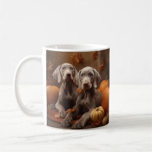 Weimaraner Puppy Autumn Delight Pompoen Koffiemok