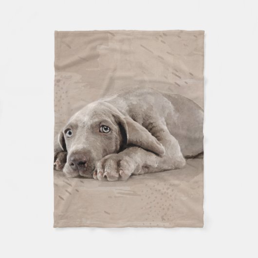 Weimaraner puppy fleece deken (Voorkant)