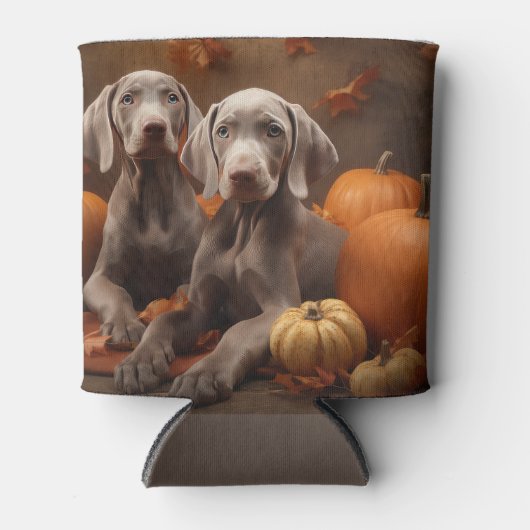 Weimaraner Puppy Herfst Delight Pompoen Blikjeskoeler (Voorkant)