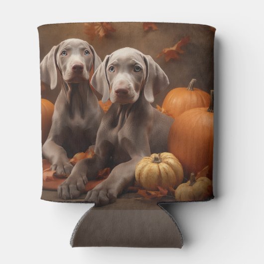 Weimaraner Puppy Herfst Delight Pompoen Blikjeskoeler (Achterkant)