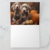 Weimaraner Puppy Herfst Delight Pompoen Kaart (Binnen)