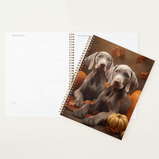 Weimaraner Puppy Herfst Delight Pompoen Planner (Display)