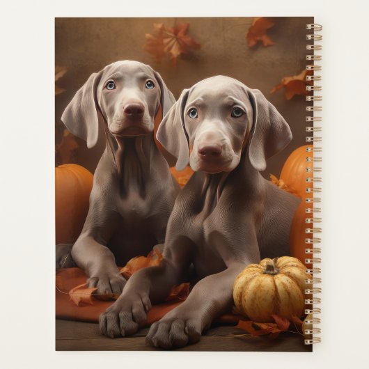 Weimaraner Puppy Herfst Delight Pompoen Planner (Achterkant)
