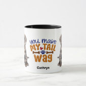 Weimaraner Puppy Jij maakt mijn staart wag Mok (Midden)