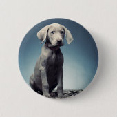 Weimaraner puppy ronde button 5,7 cm (Voorkant)