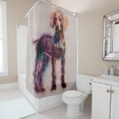 Weimaraner puppy sketch douchegordijn (In situ)