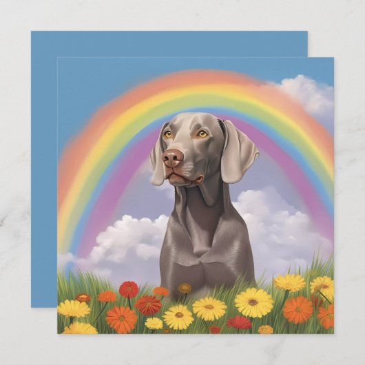 Weimaraner Rainbow Bridge Memorial aangepaste hond (Voorkant / Achterkant)