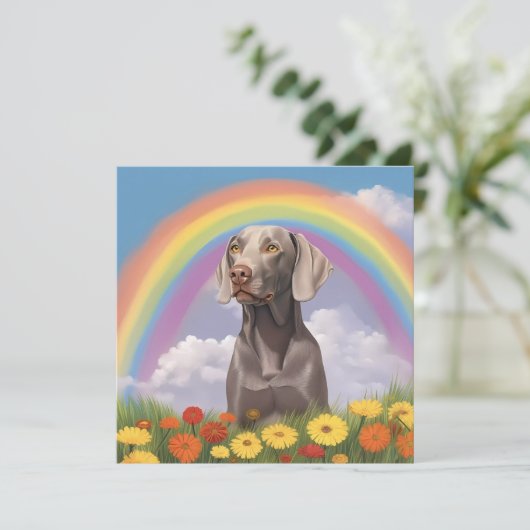 Weimaraner Rainbow Bridge Memorial aangepaste hond (Staand voorkant)