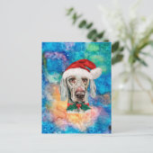Weimaraner Ras Hond Kerstmis Feestdagenkaart (Staand voorkant)