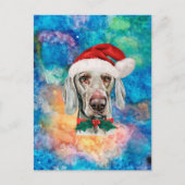 Weimaraner Ras Hond Kerstmis Feestdagenkaart (Voorkant)