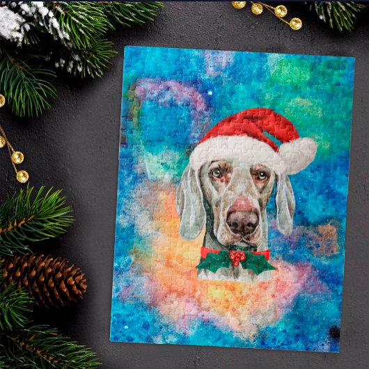 Weimaraner Ras Hond Kerstmis Legpuzzel