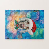 Weimaraner Ras Hond Kerstmis Legpuzzel (Horizontaal)