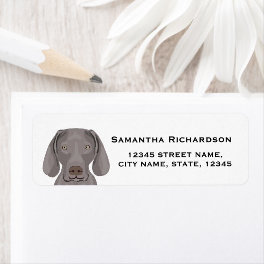 Weimaraner retouradres Label Hond stickers (Insitu)