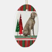 Weimaraner Retro kerstversiering Keramisch Ornament (Rechts)