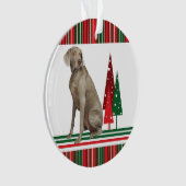 Weimaraner Retro kerstversiering Ornament (voorkant)