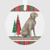 Weimaraner Retro kerstversiering Ornament (achterkant)