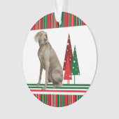 Weimaraner Retro kerstversiering Ornament (voorkant)