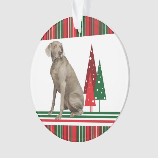 Weimaraner Retro kerstversiering Ornament (voorkant)