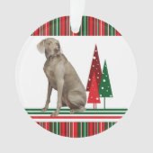 Weimaraner Retro kerstversiering Ornament (voorkant)