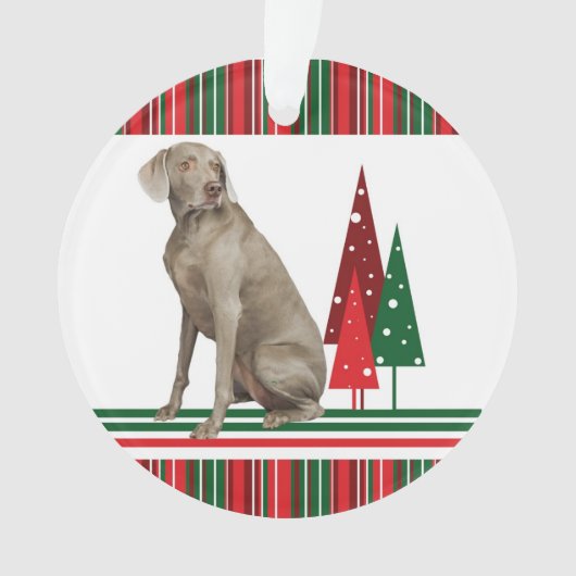 Weimaraner Retro kerstversiering Ornament (voorkant)