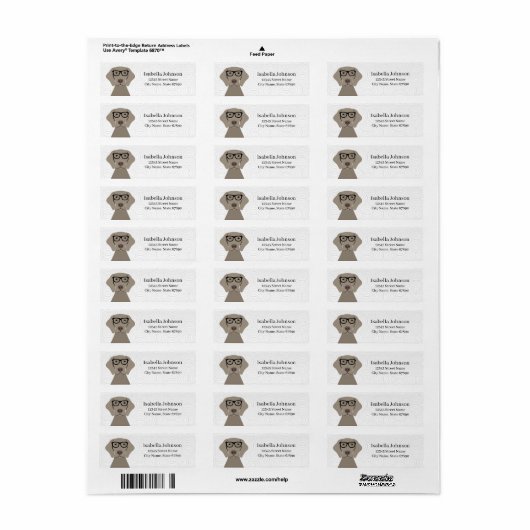 Weimaraner Return Address Labels (Full Sheet)