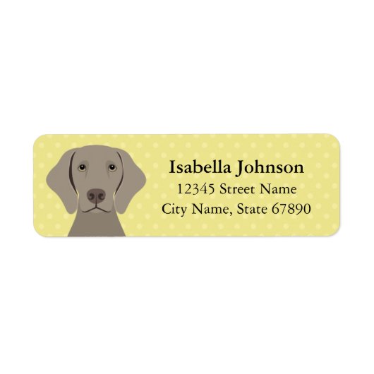 Weimaraner Return Address Labels (Voorkant)