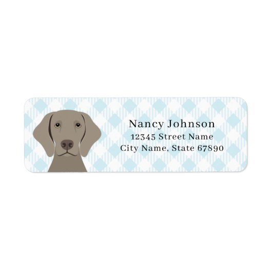 Weimaraner Return Address Labels (Voorkant)