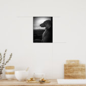 Weimaraner Riding Shotgun - Canvas Poster (Keuken)