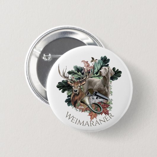  Weimaraner  Ronde Button 5,7 Cm (Voorkant /achterkant)
