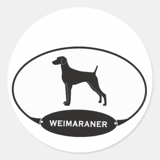 Weimaraner Ronde Sticker (Voorkant)