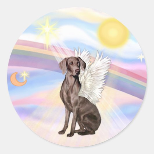 Weimaraner Ronde Sticker (Voorkant)