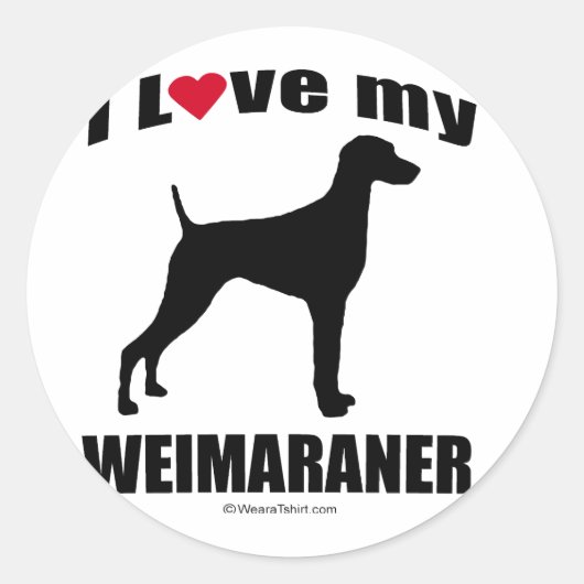 Weimaraner Ronde Sticker (Voorkant)